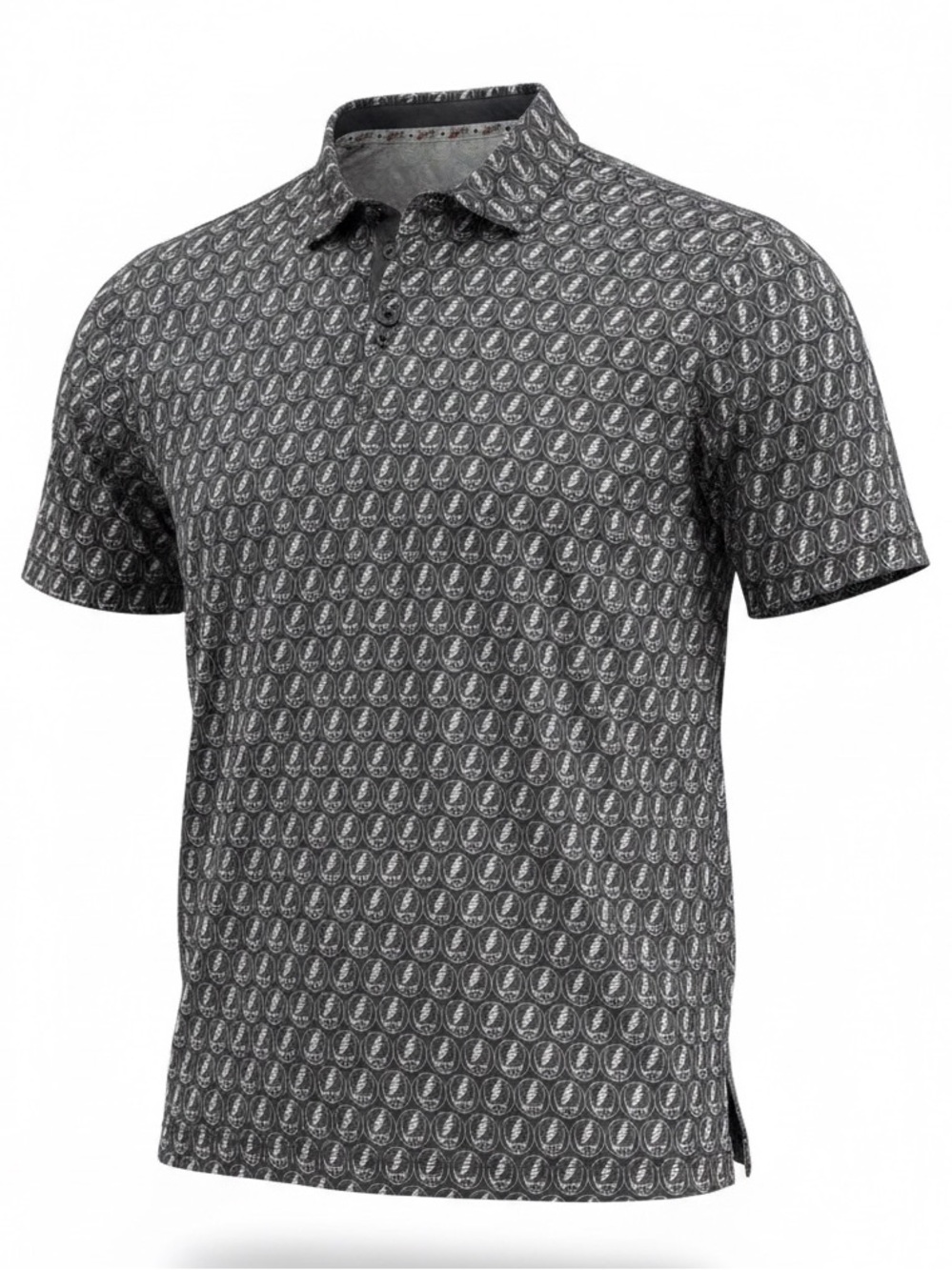 SECTION 119 x GRATEFUL DEAD ‘Stealie’ Skull Logo Print Performance Polo Shirt